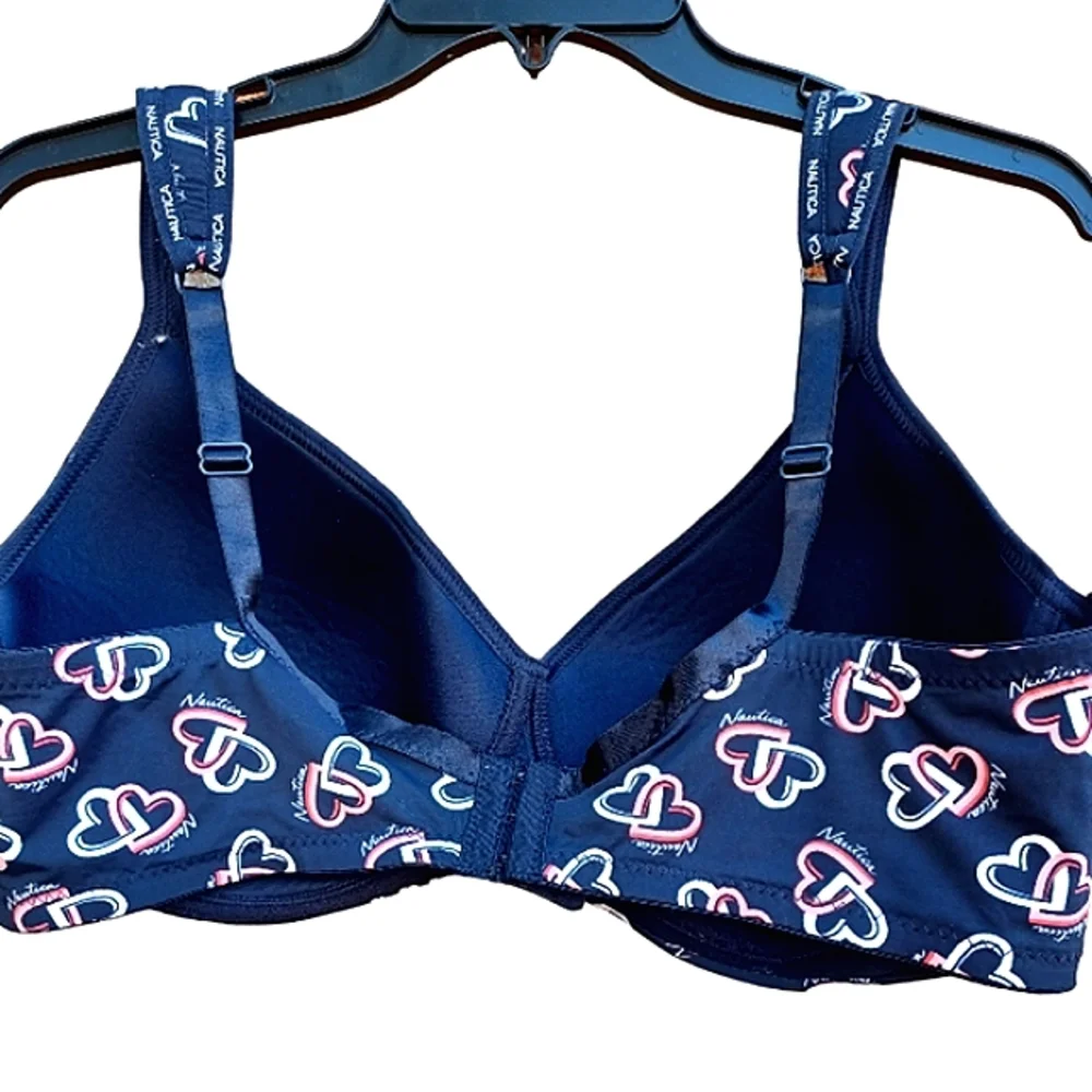 NAUTICA Heart Print Wireless Seamless Padded Bra NWT